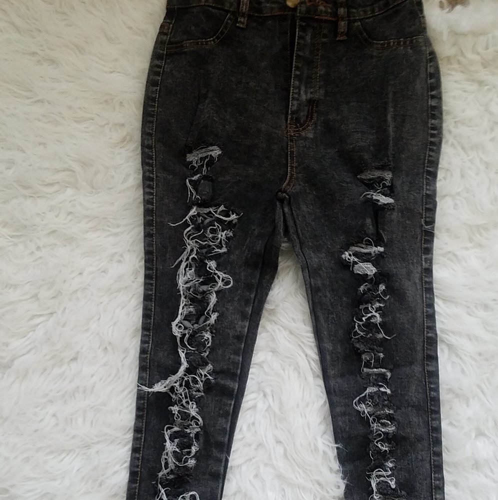 Black denim jeans